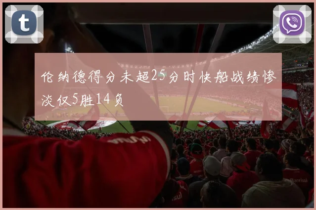 伦纳德得分未超25分时快船战绩惨淡仅5胜14负